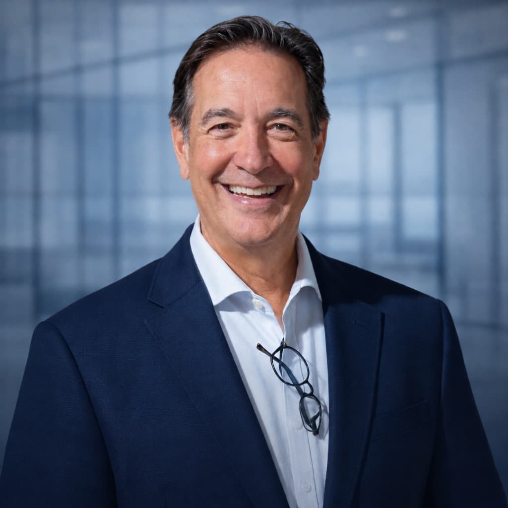 George S. Bernardich, founder of Dawn’s Heart, wearing a navy jacket and white shirt